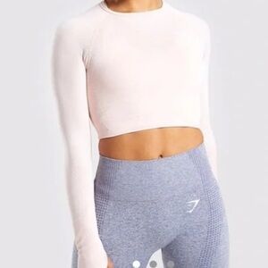 gymshark light pink long sleeve crop top